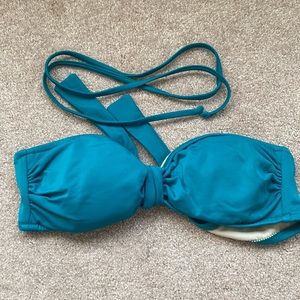 Turquoise bandeau bikini top